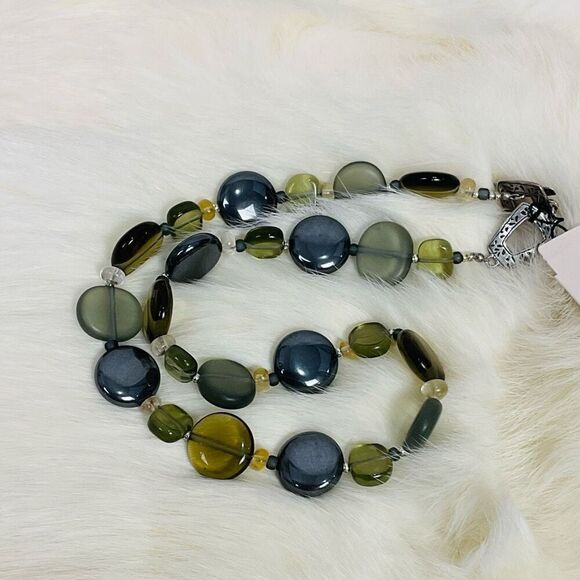 NWT Free Spirit Peyote Bird Necklace Sterling Silver Genuine Stones Sea Glass - Picture 5 of 7